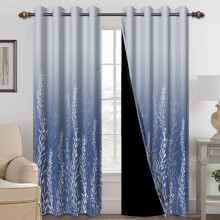 Mizhona Blue Blackout Curtains Set of 2 for Bedroom,Gradient Printed Room Darkening Drapes Curtains for Living Room 42x84 inch length