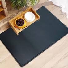 Silicone Pet Food Mat with Raised Edges,Waterproof & Heat Insulation Mat to Block Spills for Dog Cat Feeding & Kitchen Use