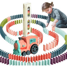 Automatic Domino Train Toy Set, 2025 Upgrade Electric Blocks, Creative Educational Game for Kids – Compatible with LEGO