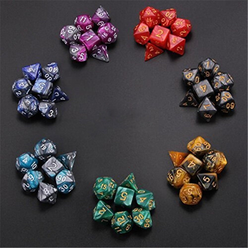 Set di dadi poliedrici Dungeons & Dragons bicolore, 49 pezzi 2