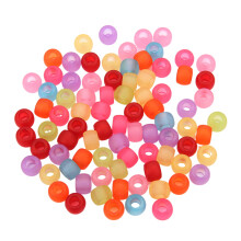 200pcs Acrylic Hair Beads for Kids Girls Braids Glow in Dark with Round Colorful Design for Girls Hair Decoration