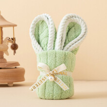 Toalla pequeña de terciopelo con forma de animalito – Toalla suave de regalo para niños para el baño, fiestas y recuerdos de fiesta, color verde.