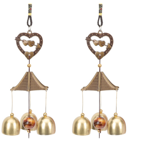 Entry Alert Chime Wall Hanging Bells 2 Pieces