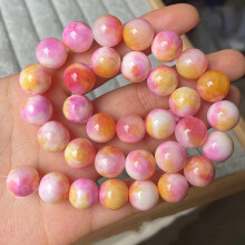 Cuentas sueltas redondas de jade de colores, 6 mm, 8 mm, 10 mm, 12 mm, piedra natural, lote de cuentas para joyería DIY - 12 mm (10 piezas) -
