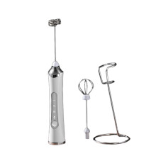 Rechargeable Milk Frother with Stand, 3-Speed Handheld Whisk for Coffee, Matcha, Latte, Cappuccino & Hot Chocolate