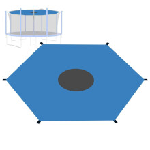Trampoline Awning 12 Feet 6 Poles Sunshade Easy To Install Protective Trampoline Shade Accessories For Outdoor Backyard