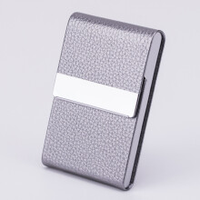 Clearance PU Leather Business Card Holder under $5 – Slim Metal Pocket Case with Shut, 1PC, compatible with standard cards