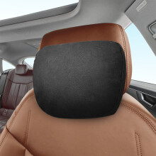 Car Neck Pillow for Headrests, Superfiber Suede, Cotton-Polyester, 11.8x7.5", Refillable & Adjustable – Compatible with Most Vehicles