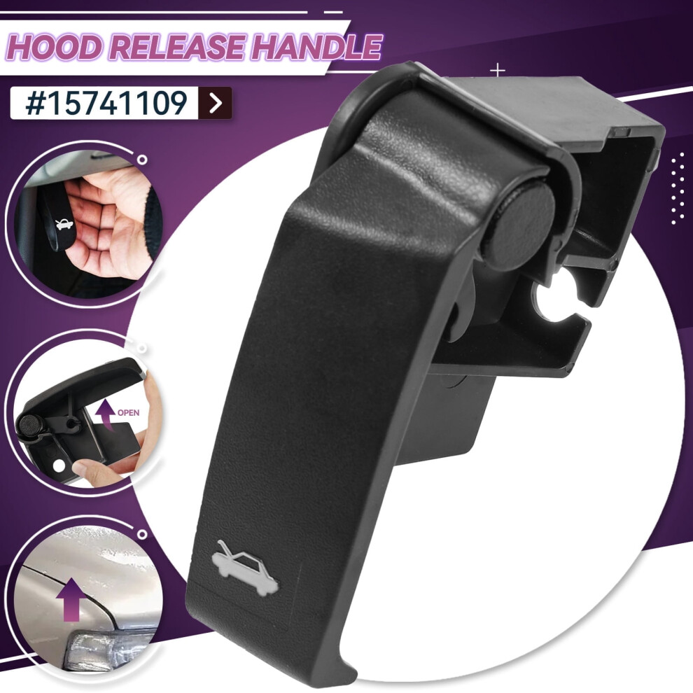 Auto Car Hood Latch Release Pull Handle For Chevrolet Silverado Tahoe Gmc Sierra Yukon Cadillac C3500 C1500 K2500 K1500 15741109 Black 9377112574004