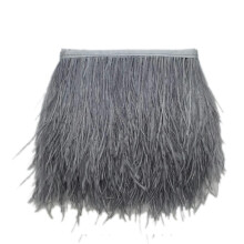 4"-6" (10-15cm) Real Feather Fringe Trim 1 Yard/1M Dyed sewing Craft DIY Light gray