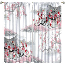 Asian Cherry Blossom Blackout Thermal Curtains 84x84in