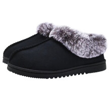Pantuflas de mujer con espuma viscoelástica suave, botines cómodos de piel sintética, zapatos de casa para interior y exterior con suela de goma