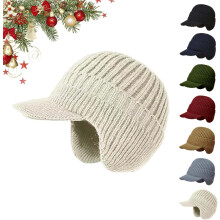 Căciulă Cozy Head, căciulă Cozyhead cu protecție elastică caldă pentru urechi, pălărie moale și pufoasă din lână tricotată cu boruri