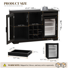 Coffee Bar Cabinet with Fridge (Fridge Included)
