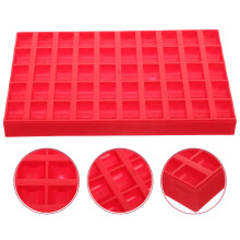 Versatile Red Coin Organizer Plastic Container with Grids for Multiple Coin Types