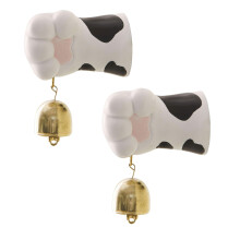 Cow Cat Paw Doorbell Resin Copper Mount 7.5x5.3x3.5 Inch