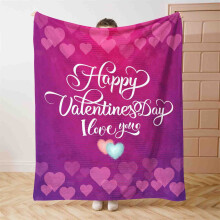 Valentines Day Throw Blanket Red Love Heart Fuzzy Blanket Soft Cozy Flannel Blanket for Party Home Bed Sofa Couch Chair, 51 x 40 Inch(C)