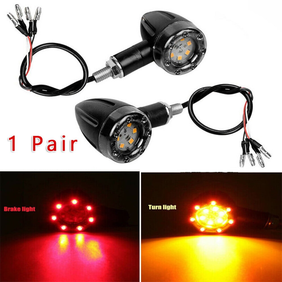 2Pcs Motorcycle Led Brake Lamp Running Turn Signal Tail For Bobber Cafe Light 9027700580138