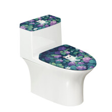 Polyester Toilet Protector Cover for Modern Bathrooms Toilet Dust Cover Set with Elastic Edge 2 Piece Set, Cat Hydrangea