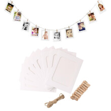 ULTNICE Lot de 10 présentoirs photos muraux en bois blanc et bambou pour adultes