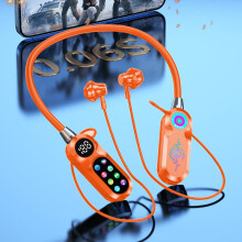 Wireless Neckband Earphones with LED BT5.3 Running Wireless Earbuds Bluetooth for Sports, Home Office, Video Conference Neck-Hanging Headsets
