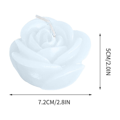 Valentine's Day Rose Heart Scented Candle - White 1