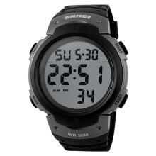 Men's Digital Sports Watch with LCD Display, 50M