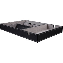Bedside Valet Tray Nightstand Organizer Tray Dresser Cell Phone Desktop Dressing Table Man Black 35.00X24.00X4.30CM