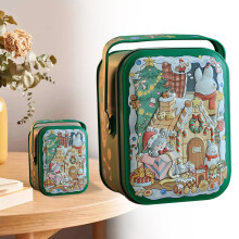 Rabbit Pattern Handheld Tin Box for Christmas Gifts, Cookies & Candy – Portable Baking Packaging Box