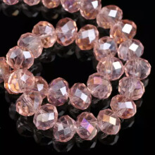 Cuentas sueltas de cristal facetado en forma de rondel AB de 3 mm, 4 mm, 6 mm, 8 mm, 10 mm y 12 mm (lote 22A) Aqua Rose AB-10X7mm (15 piezas)