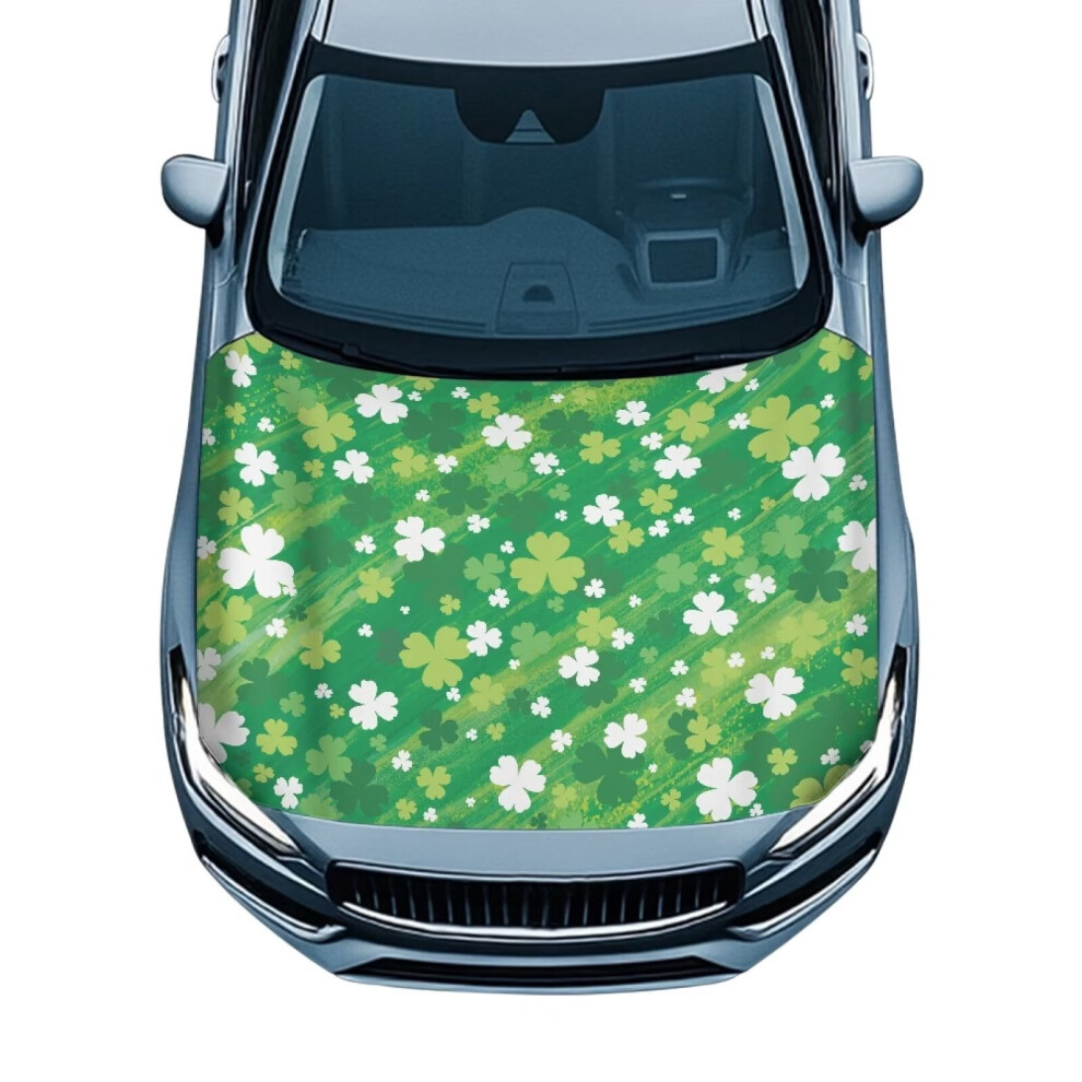 St. Patrick's Day Shamrock Car Cover Â Waterproof, Removable, Elastic Hood Flag Cover Compatible With Most Cars, Suvs, Trucks, Pickups Green 9422877969319