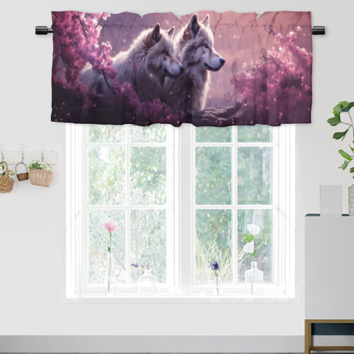 Wolf Kitchen Window Curtain Valance Japanese Cherry 1