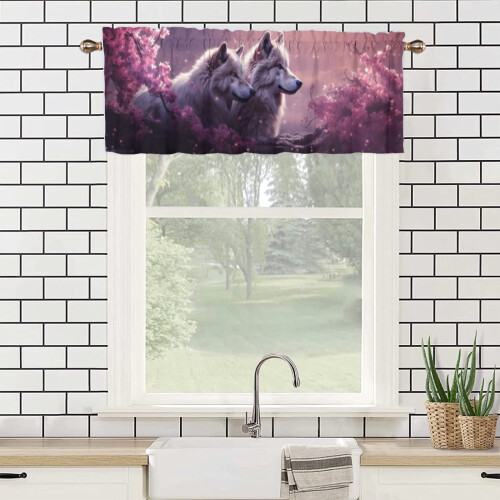 Wolf Kitchen Window Curtain Valance Japanese Cherry 2