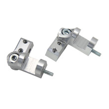 Pedane poggiapiedi per moto in alluminio CNC color argento, kit di abbassamento per guidatore/passeggero.