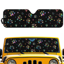 Jeep Windshield Sun Shade with Dog Paw Print – Compatible with Wrangler Rubicon Sahara TJ JK JKU 2/4 Door, UV & Heat Blocking, 1pc