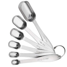 Ensemble de 6 cuillères doseuses, cuillères doseuses en acier inoxydable pour ingrédients secs et liquides, ustensiles de cuisine