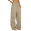 Women's High-Waisted Cargo Pants Beige M 1