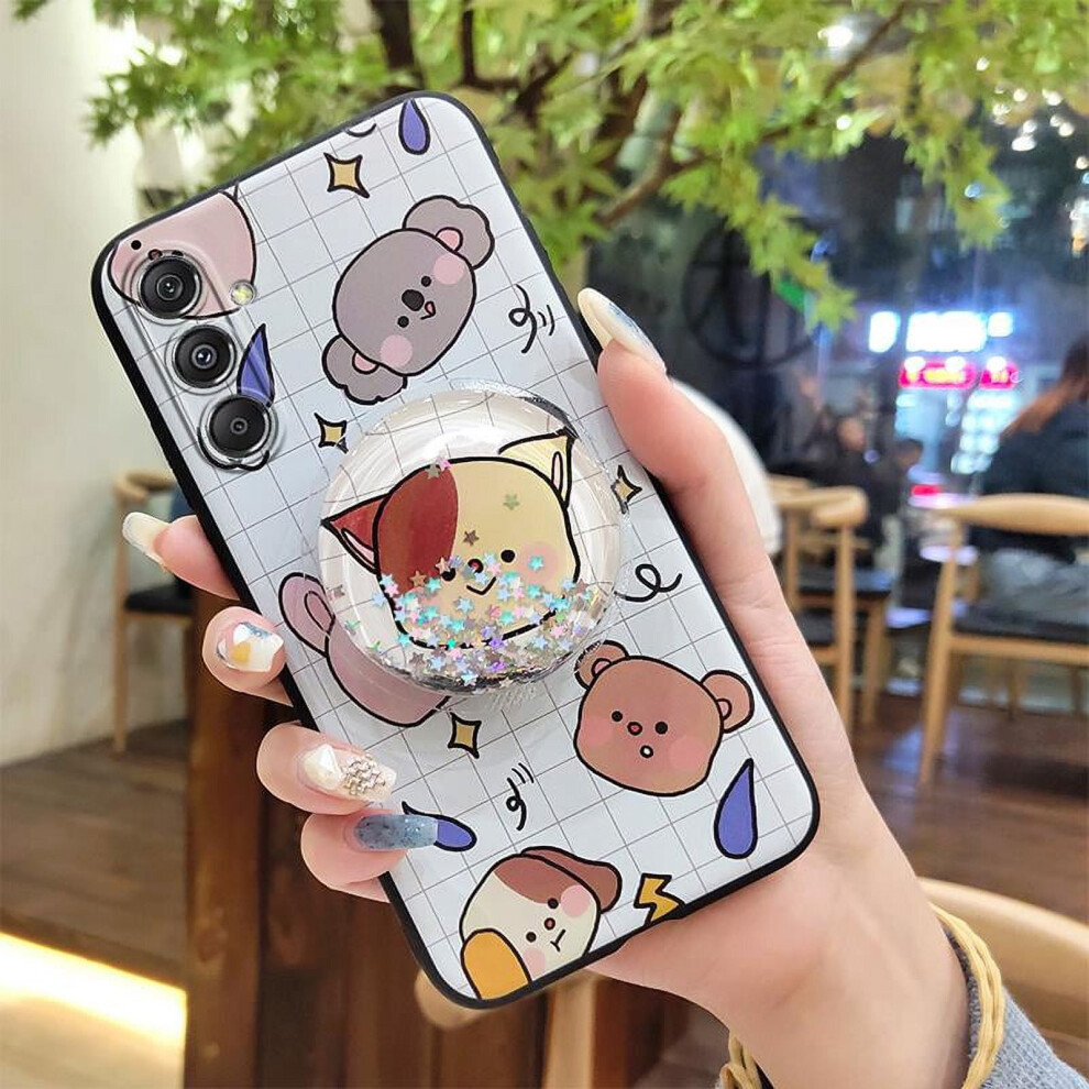 Phone Case For Samsung Galaxy A35 5G Global Â Dirt-Resistant Soft Tpu With Kickstand, Lens Protection & Quicksand Design 9399596695754