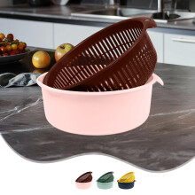 Panier à double égouttage pour évier de cuisine, en plastique de qualité alimentaire, pour un séchage rapide des légumes, une organisation