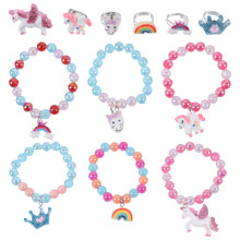 2 Sets Children's Bracelet Ring Bracelets Bangle Kids Rings for Girls Toddler