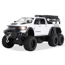 6x6 speelgoed pick-up trucks voor kinderen van 3-12 jaar, 1/24 gegoten metaal met licht en geluid – compatibel met LEGO – zwart