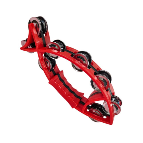 Fish-shaped handheld tambourine double row half moon