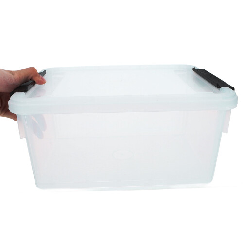 7L Clear Office File Storage Box with Lid, Document Organizer Container 1