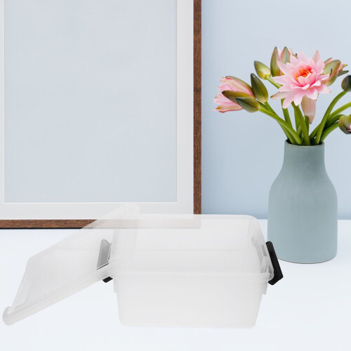 7L Clear Office File Storage Box with Lid, Document Organizer Container 2
