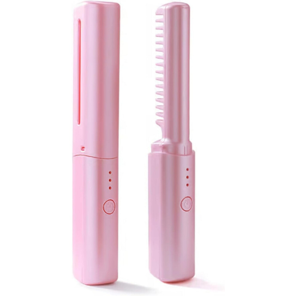 Pink Victoriousact Mini 2-In-1 Curling Iron & Straightener, Rechargeable, Portable (Pink) Â Compatible With Victoriousact