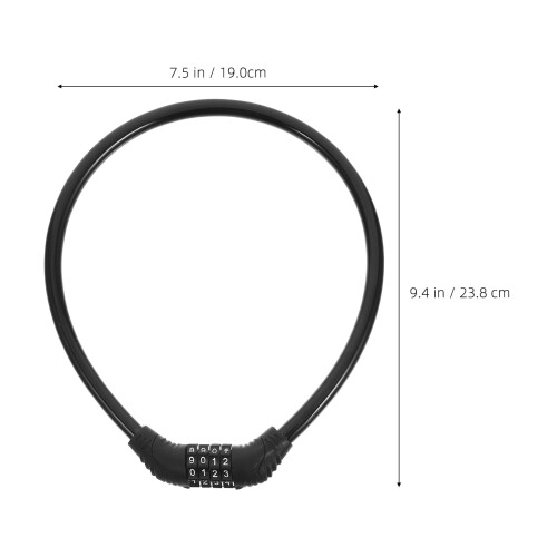 Cycling Lock Padlock Chain Bicycle Lock 1Pack 9.4X7.5X0.9In 1