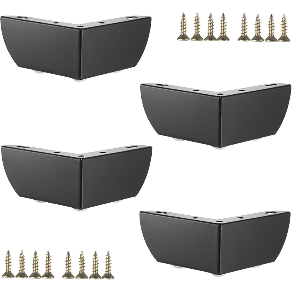 4Pcs Black Metal Furniture Legs (2"), Compatible With Sofas, Dressers, Coffee Tables, Cabinets & Chairs 9181073486296