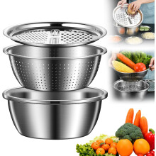 Bassine 3 en 1 en acier inoxydable d'Allemagne pour découper et égoutter