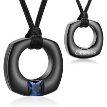Circle of Life Cremation Jewelry for Ashes Crystal Urn Necklace for Women/Men Birthstone Urn Locket Keepsake Ashes Jewelry