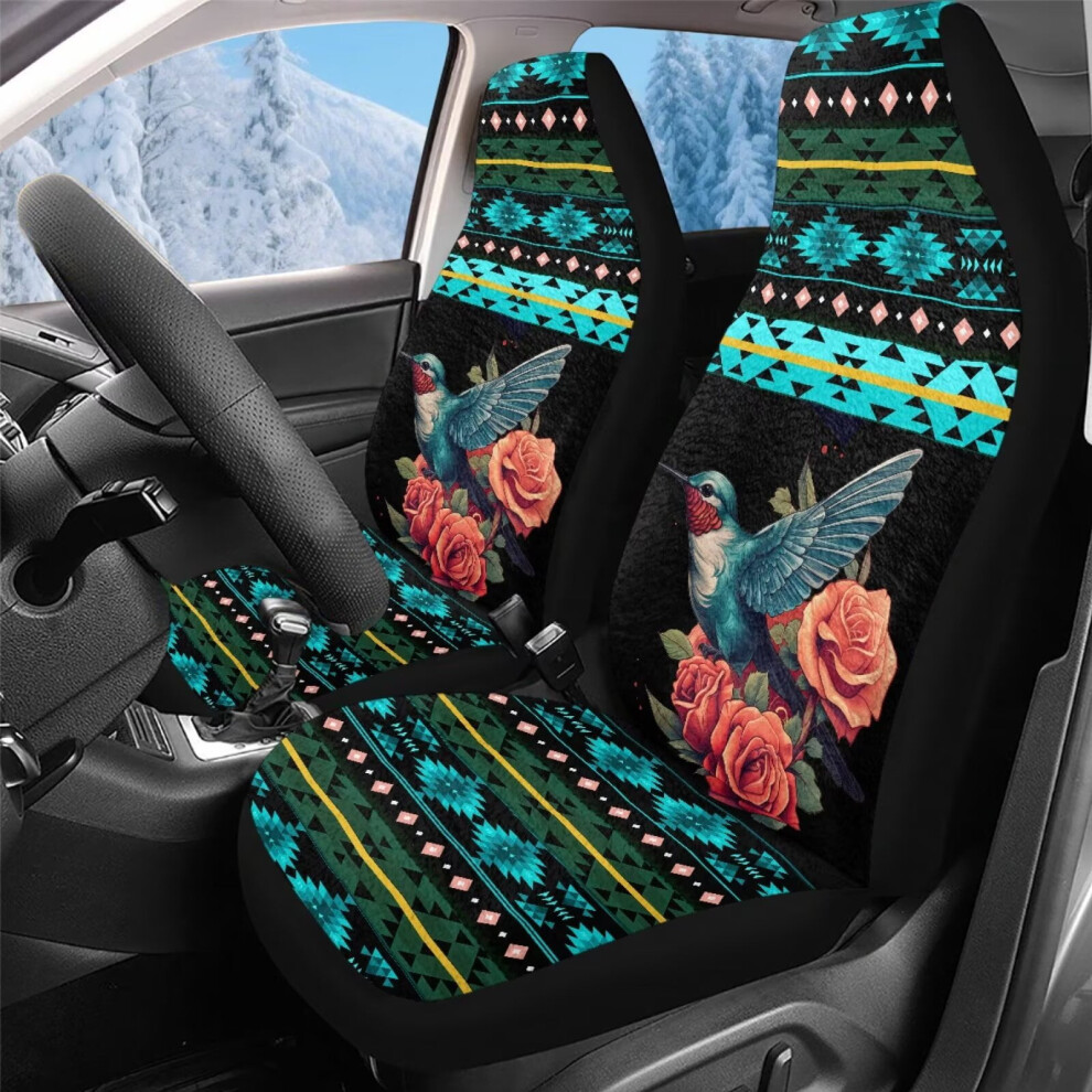 Aztec Hummingbird Seat Covers For Cars, Trucks & Suv Â Set Of 2 Universal Front Covers, Easy Installation, Compatible With Most Vehicles Coral 9027700118645